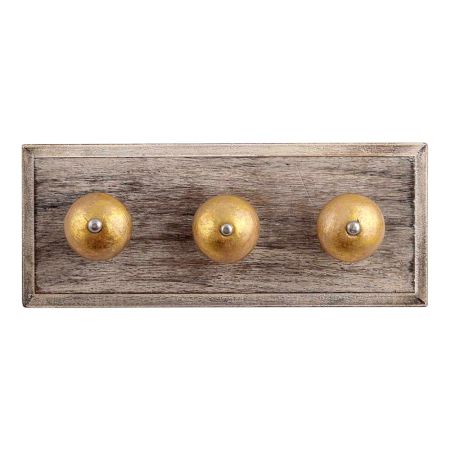 Golden Solid Ceramic Wooden Hooks